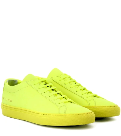 Shop Common Projects Original Achilles Low Suede Sneakers In Yellow