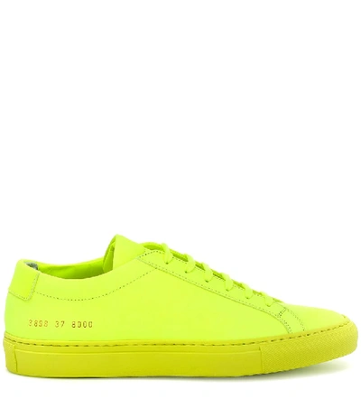 Shop Common Projects Original Achilles Low Suede Sneakers In Yellow