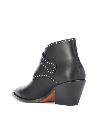 Shop Givenchy Studded Leather Ankle Boots In Black