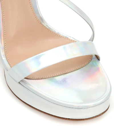 Shop Gianvito Rossi Kimberly Leather Platform Sandals In Silver