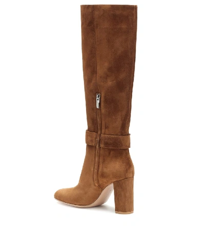 Shop Gianvito Rossi Suede Knee-high Boots In Brown