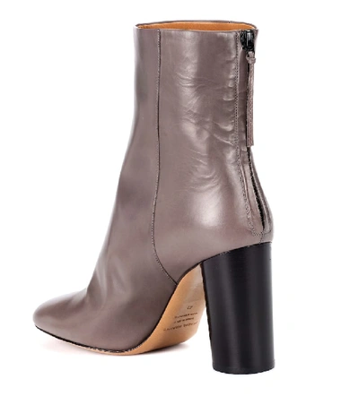 Shop Isabel Marant Garett Leather Ankle Boots In Grey