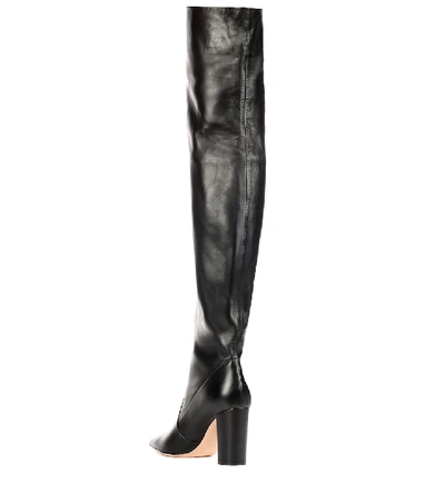 Shop Gianvito Rossi Morgan Leather Over-the-knee Boots In Black