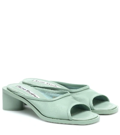 Shop Acne Studios Leather Sandals In Green