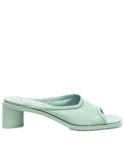 Shop Acne Studios Leather Sandals In Green