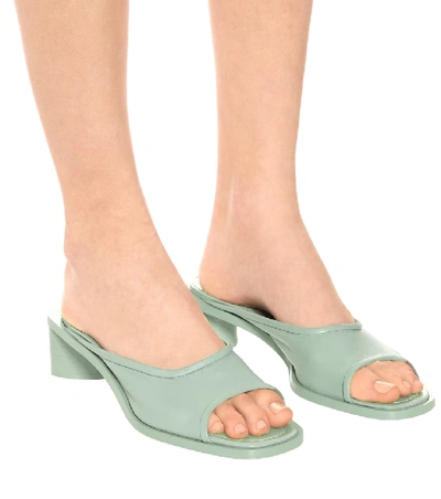 Shop Acne Studios Leather Sandals In Green