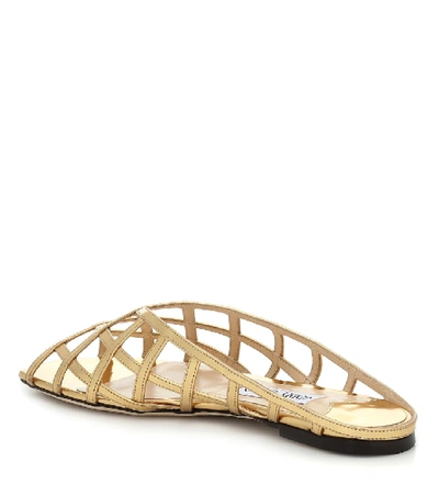 Shop Jimmy Choo Sai Metallic Leather Sandals In Gold
