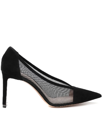 Shop Nicholas Kirkwood Yasmin Mesh And Suede Pumps In Black