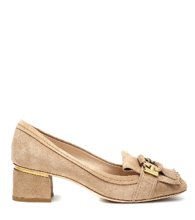 Shop Tod's Suede Pumps In Beige