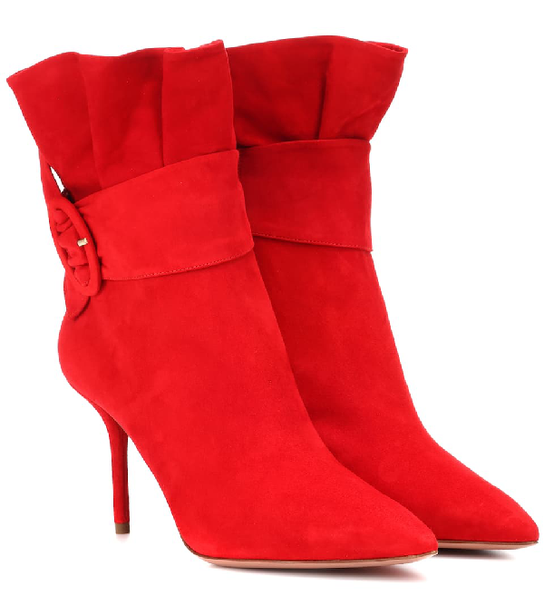 red suede shoe boots