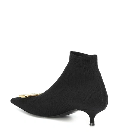 Shop Balenciaga Bb Knife Stretch-knit Ankle Boots In Black