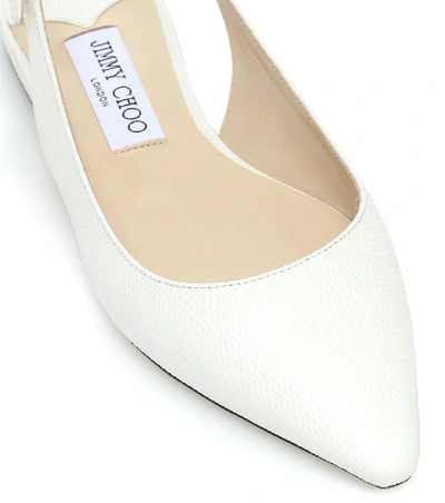 Shop Jimmy Choo Erin Leather Slingback Ballet Flats In White