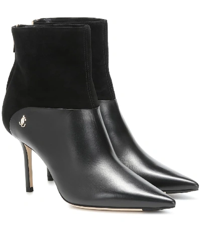 Shop Jimmy Choo Beyla 85 Leather Ankle Boots In Black