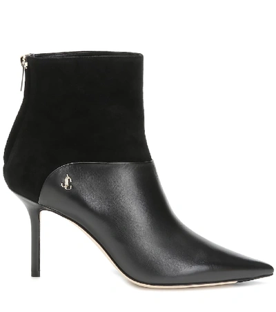 Shop Jimmy Choo Beyla 85 Leather Ankle Boots In Black