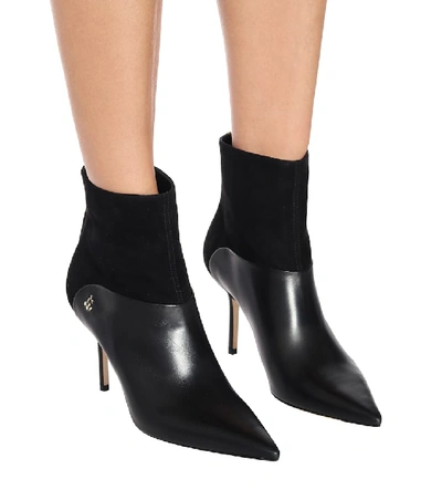 Shop Jimmy Choo Beyla 85 Leather Ankle Boots In Black