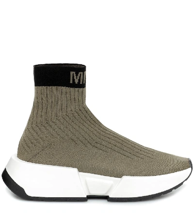 Shop Mm6 Maison Margiela High-top Sock Sneakers In Green