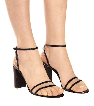 Shop Gianvito Rossi Sheryl 85 Leather Sandals In Black