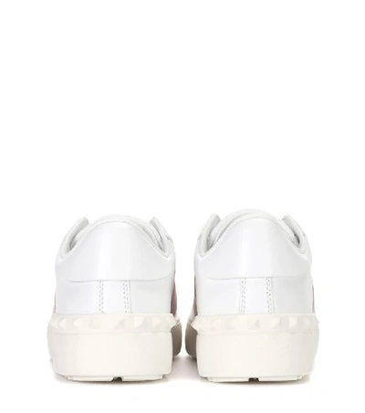 Shop Valentino Open Leather Sneakers