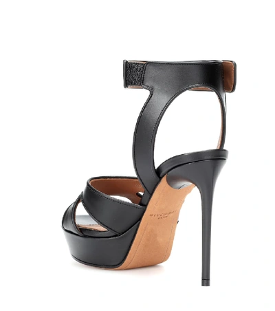 Shop Givenchy Shark Leather Plateau Sandals In Black