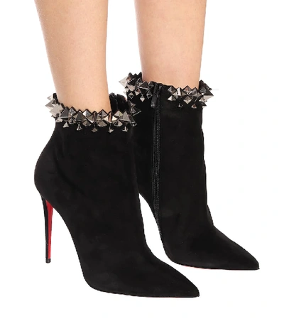 Shop Christian Louboutin Firmamma 100 Suede Ankle Boots In Black