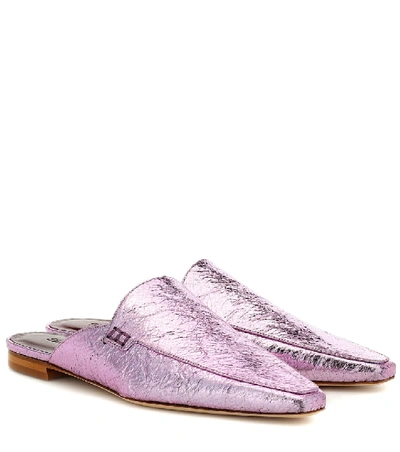 Shop Sies Marjan Lia Metallic Slippers In Pink