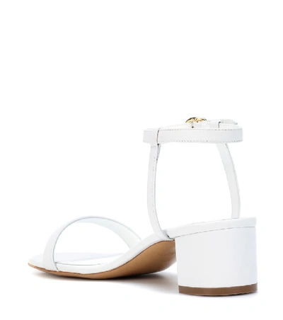 Shop Mansur Gavriel Leather Sandals In White