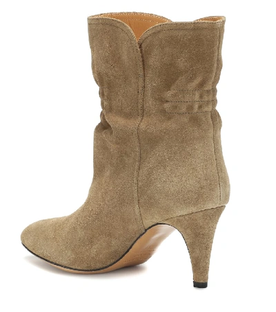 Shop Isabel Marant Dedie Suede Ankle Boots In Beige