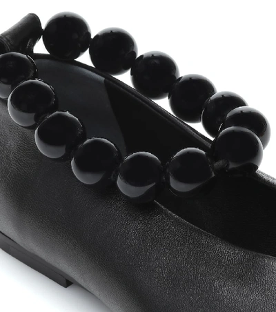 Shop Jil Sander Glove Leather Ballet Flats In Black