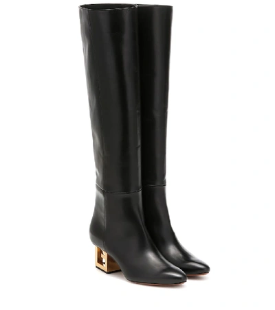 Shop Givenchy Triangle Leather Over-the-knee Boots In Black