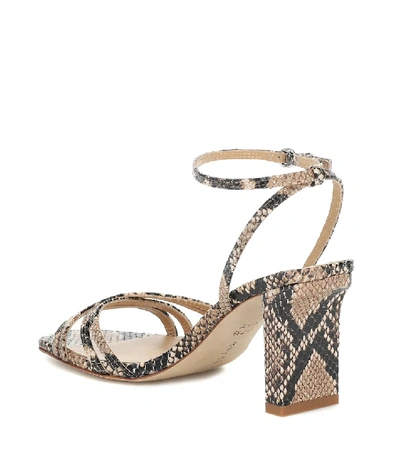 Shop Aeyde Annabella Embossed Leather Sandals In Brown