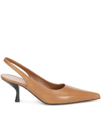 Shop The Row Bourgeoisie Leather Slingback Pumps In Brown