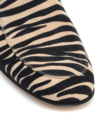 Shop Gianvito Rossi Palau Zebra-print Suede Mules In Beige