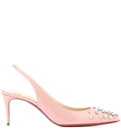 Shop Christian Louboutin Drama Sling 70 Patent Leather Pumps In Pink