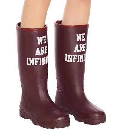 Shop Undercover Printed Rubber Boots In Red