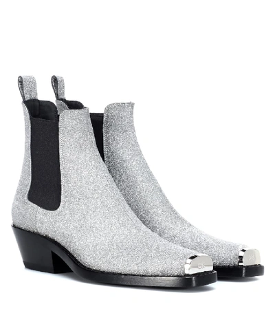 Shop Calvin Klein 205w39nyc Western Claire Ankle Boots In Silver