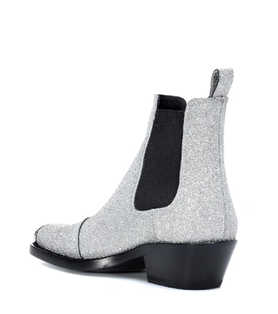 Shop Calvin Klein 205w39nyc Western Claire Ankle Boots In Silver