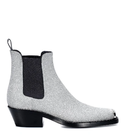 Shop Calvin Klein 205w39nyc Western Claire Ankle Boots In Silver