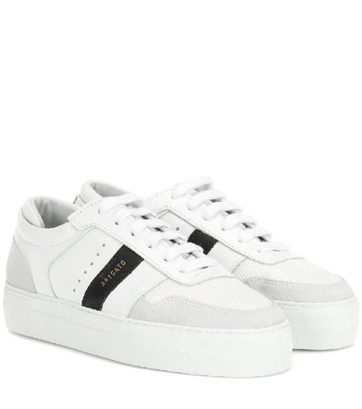 Shop Axel Arigato Platform Leather Sneakers In White