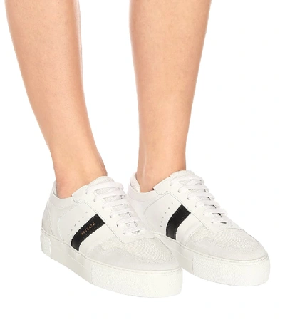 Shop Axel Arigato Platform Leather Sneakers In White