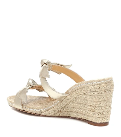 Shop Alexandre Birman Clarita Leather Wedge Espadrille Sandals In Gold