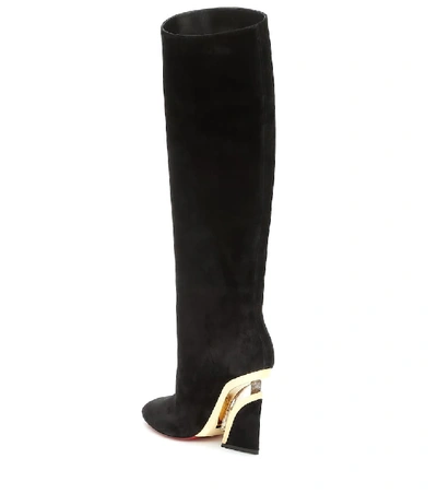 Shop Christian Louboutin Levibotta Suede Knee-high Boots In Black