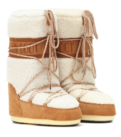 Shop Moon Boot Classic Shearling Boots In White