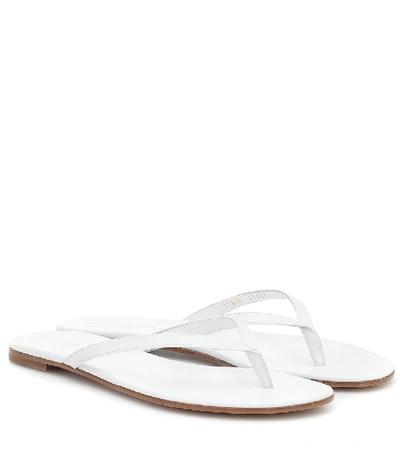 Shop Gianvito Rossi Calypso Leather Thong Sandals In White