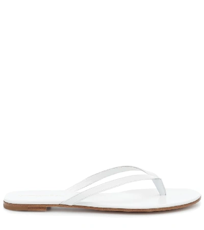 Shop Gianvito Rossi Calypso Leather Thong Sandals In White