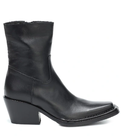 Shop Acne Studios Leather Ankle Boots In Black