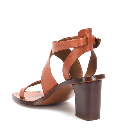 Shop Chloé Virginia Leather Sandals In Brown