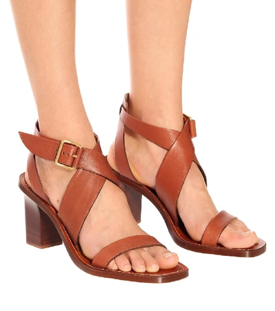 Shop Chloé Virginia Leather Sandals In Brown