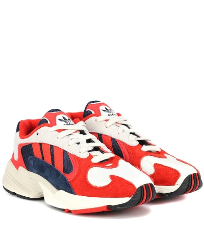 Shop Adidas Originals Yung 1 Nubuck Sneakers In Red