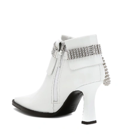 Shop Sies Marjan Niki Embellished Leather Ankle Boots In White