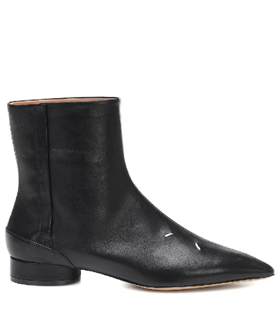 Shop Maison Margiela Leather Ankle Boots In Black